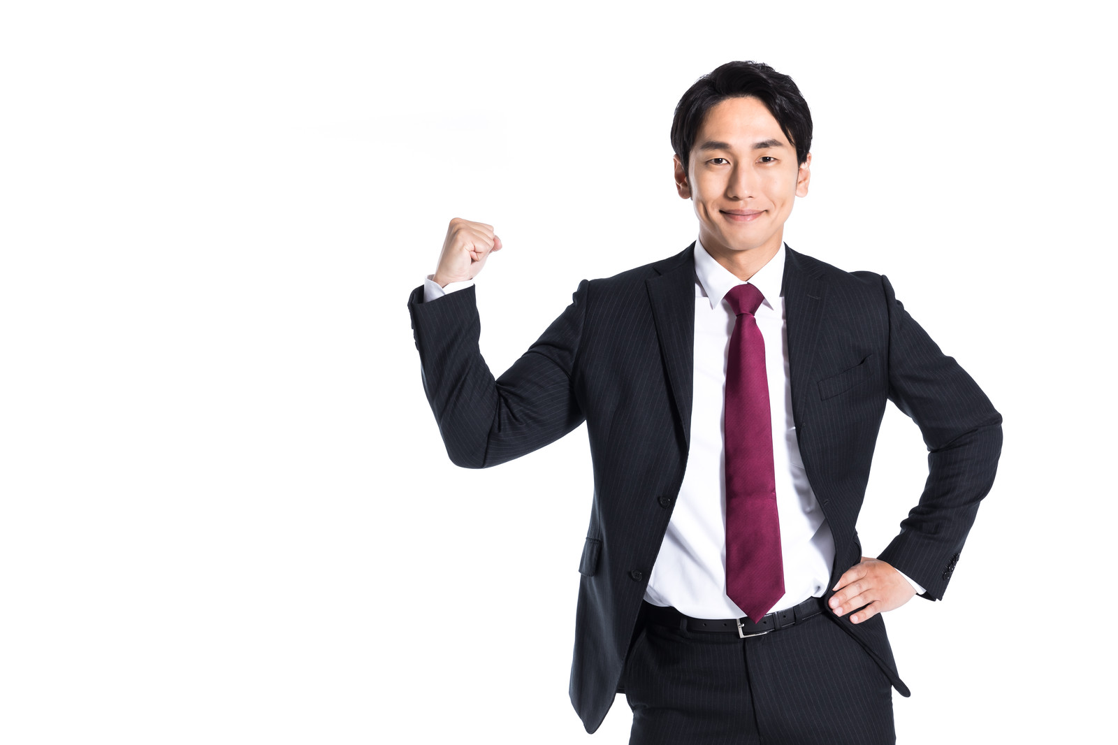 ガッツポーズする男性 ガッツポーズする男性